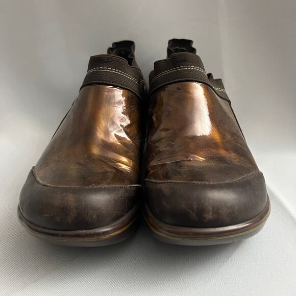 Jambu Women’s 10 CALI Marble Brown Patent Leather Platform Clogs - Picture 4 of 11